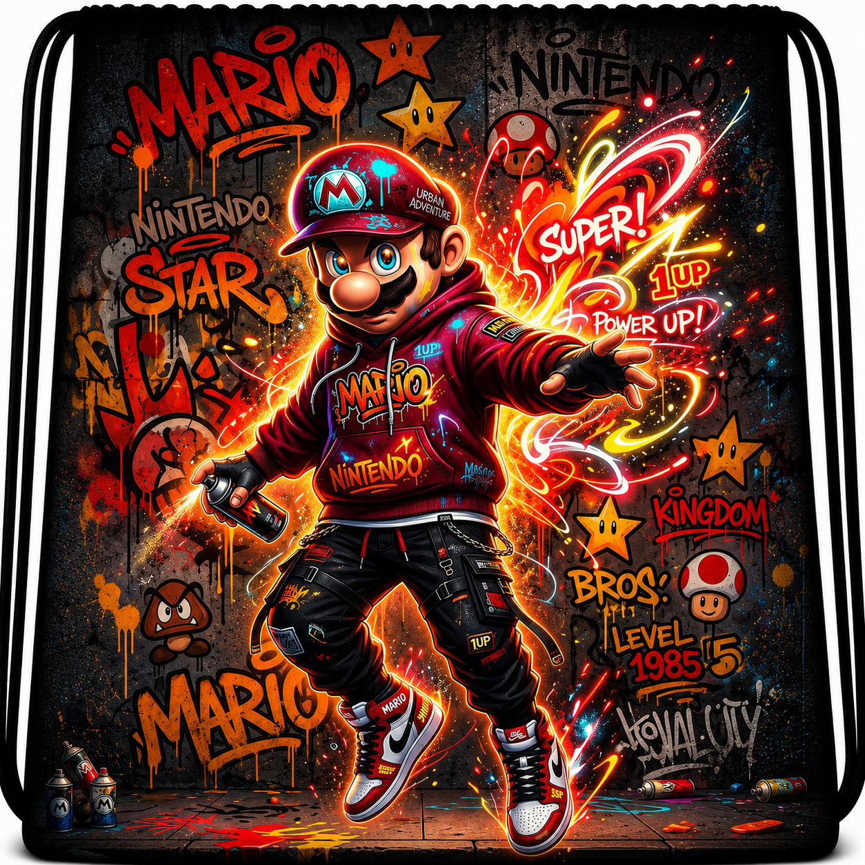 Mario Sponge™ | One-of-One Collectible Drawstring Backpack