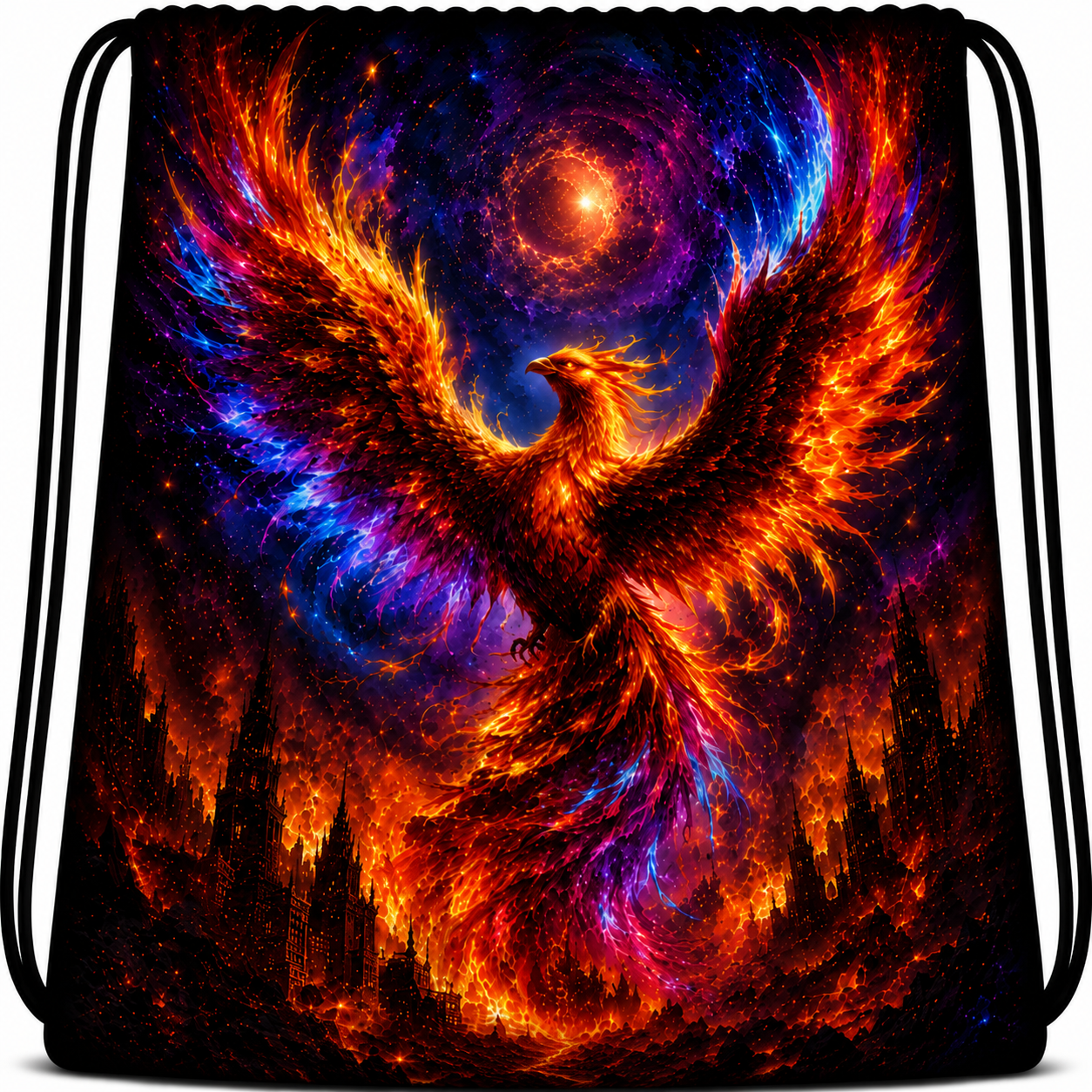Phoenix Hedgehog™ | One-of-One Collectible Drawstring Backpack