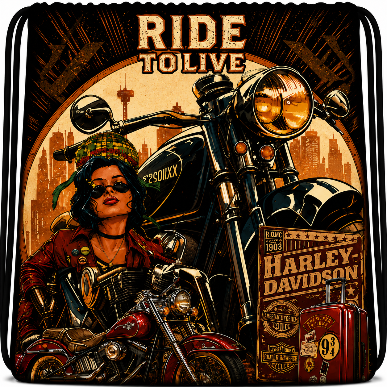 OH Harley™ | One-of-One Collectible Drawstring Backpack