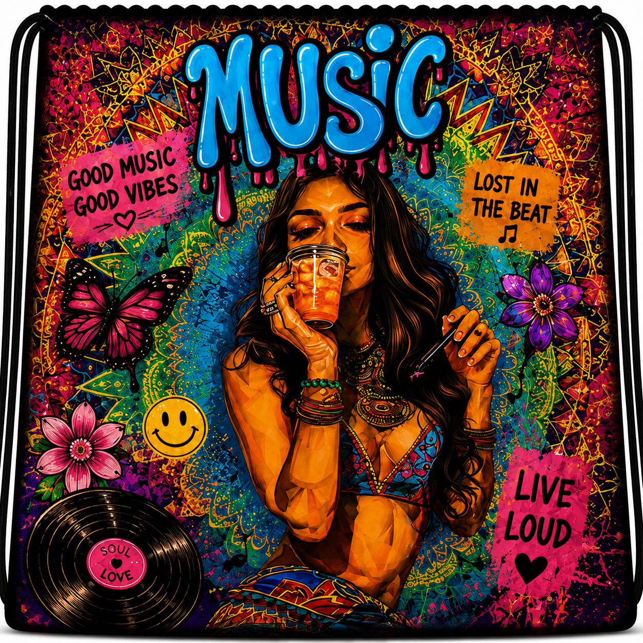 Peaceful Death™ | One-of-One Collectible Drawstring Backpack