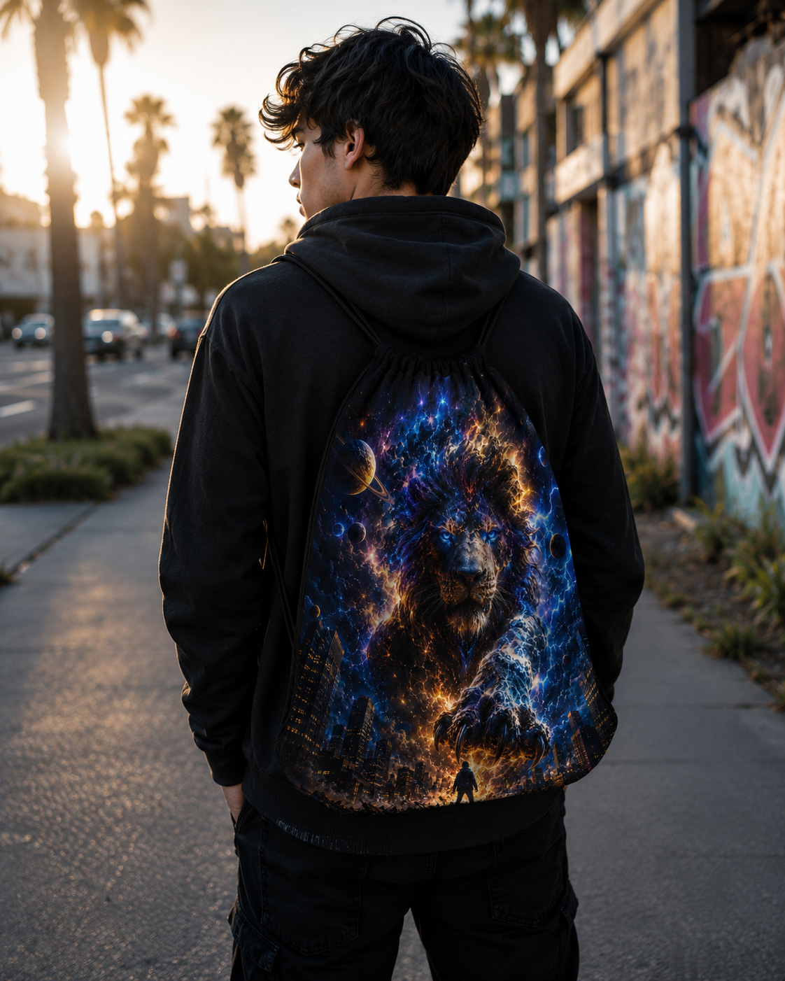 Spiritual Lion™ | One-of-One Collectible Drawstring Backpack