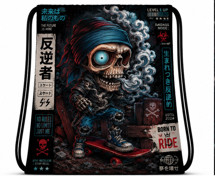 Skull Angels™ | One-of-One Collectible Drawstring Backpack