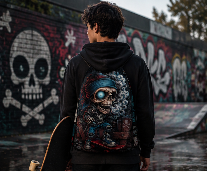 Skull Angels™ | One-of-One Collectible Drawstring Backpack