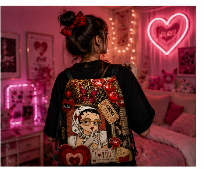 Betty Bunny™ | One-of-One Collectible Drawstring Backpack
