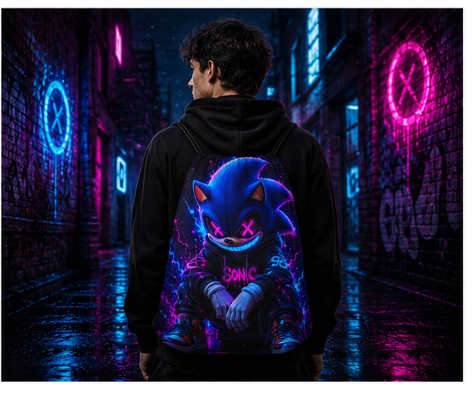 Phoenix Hedgehog™ | One-of-One Collectible Drawstring Backpack