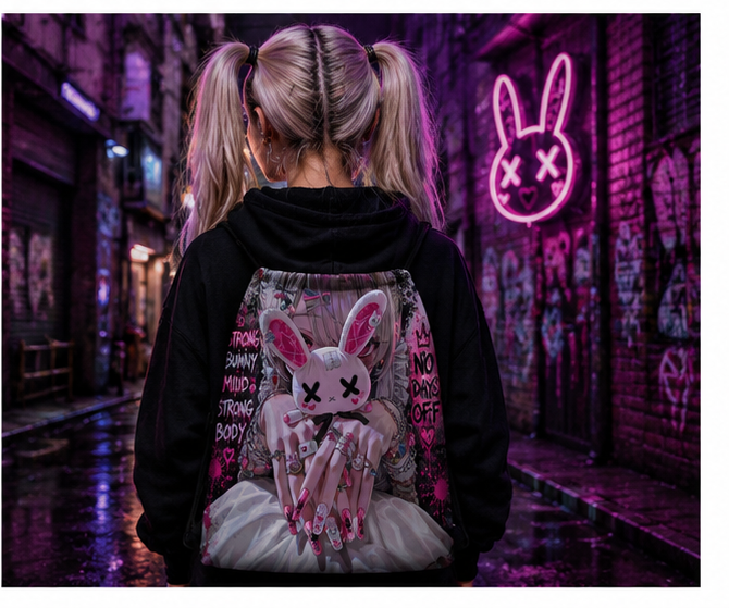 Betty Bunny™ | One-of-One Collectible Drawstring Backpack
